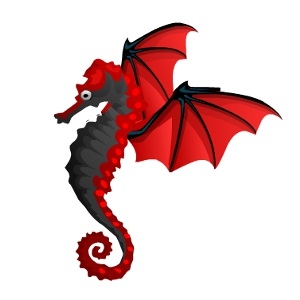 Crimson Dragonwing Seahorse